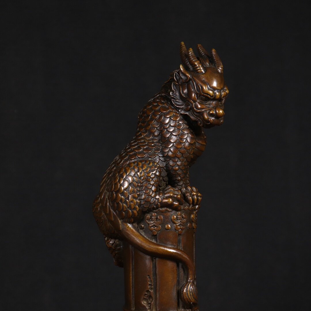 Vintage Collectibles Store - 中国風水術ヴィンテージ銅製獣像ホームストア幸運の装飾工芸品1850gアンティーク銅製アートコレクション