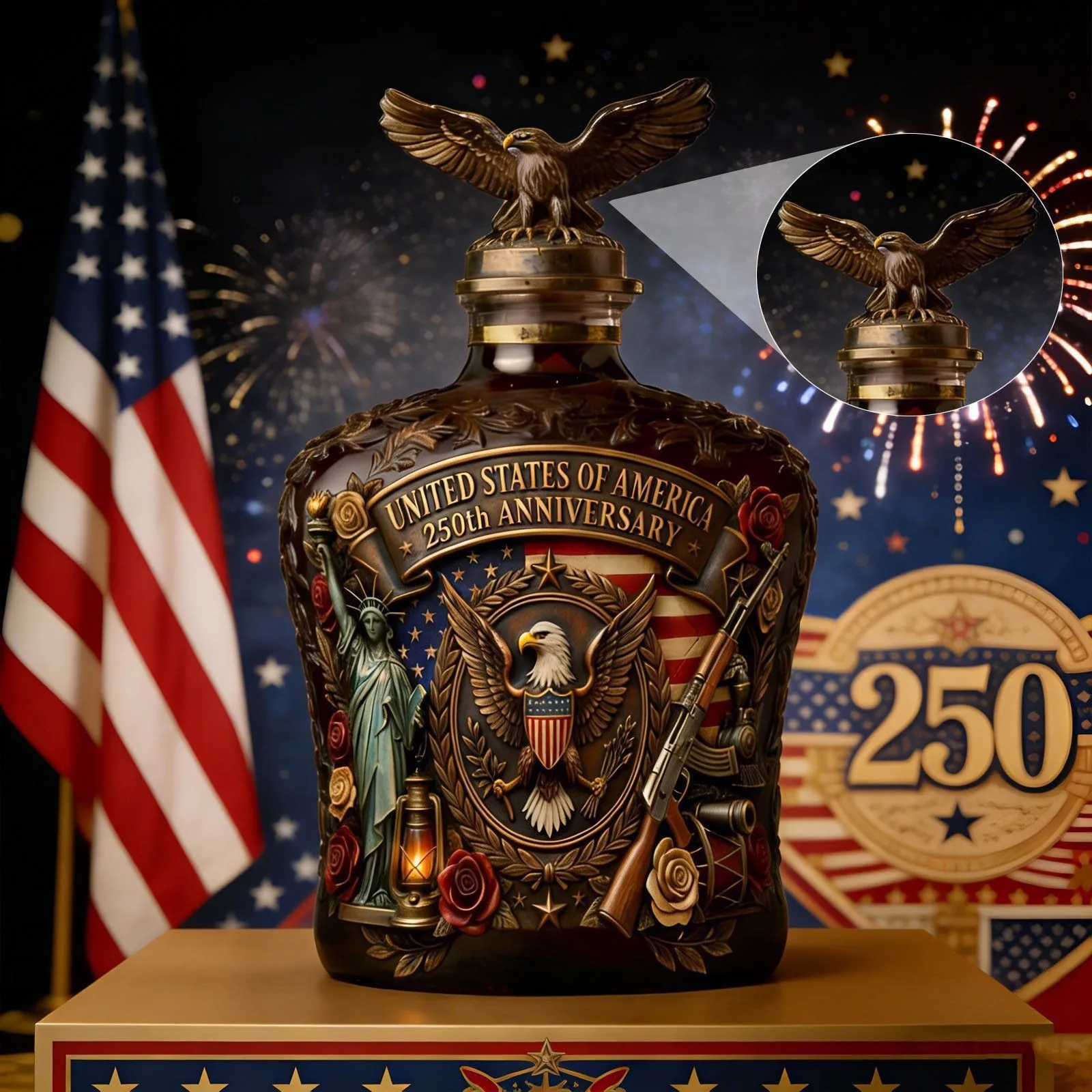 アンティークアメリカン・フリーダム・イーグル・ウィスキー・デ - Vintage Collectible Liquor Bottles のレビューと価格