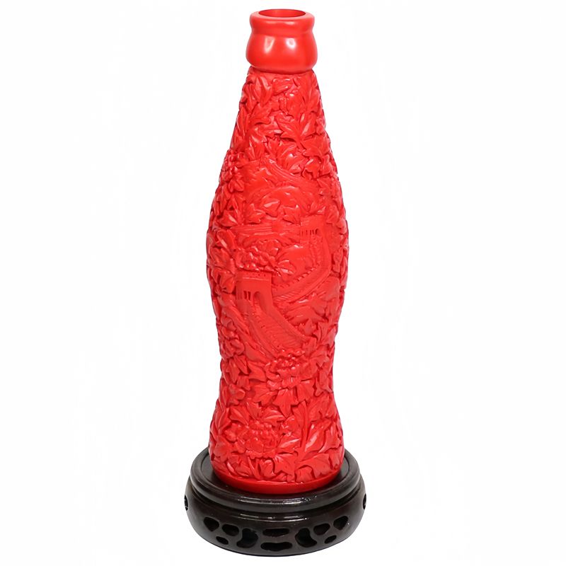 コーラのヴィンテージ風、彫刻が施された漆塗りのボトル。万里の - Vintage Collectible Bottles のレビューと価格