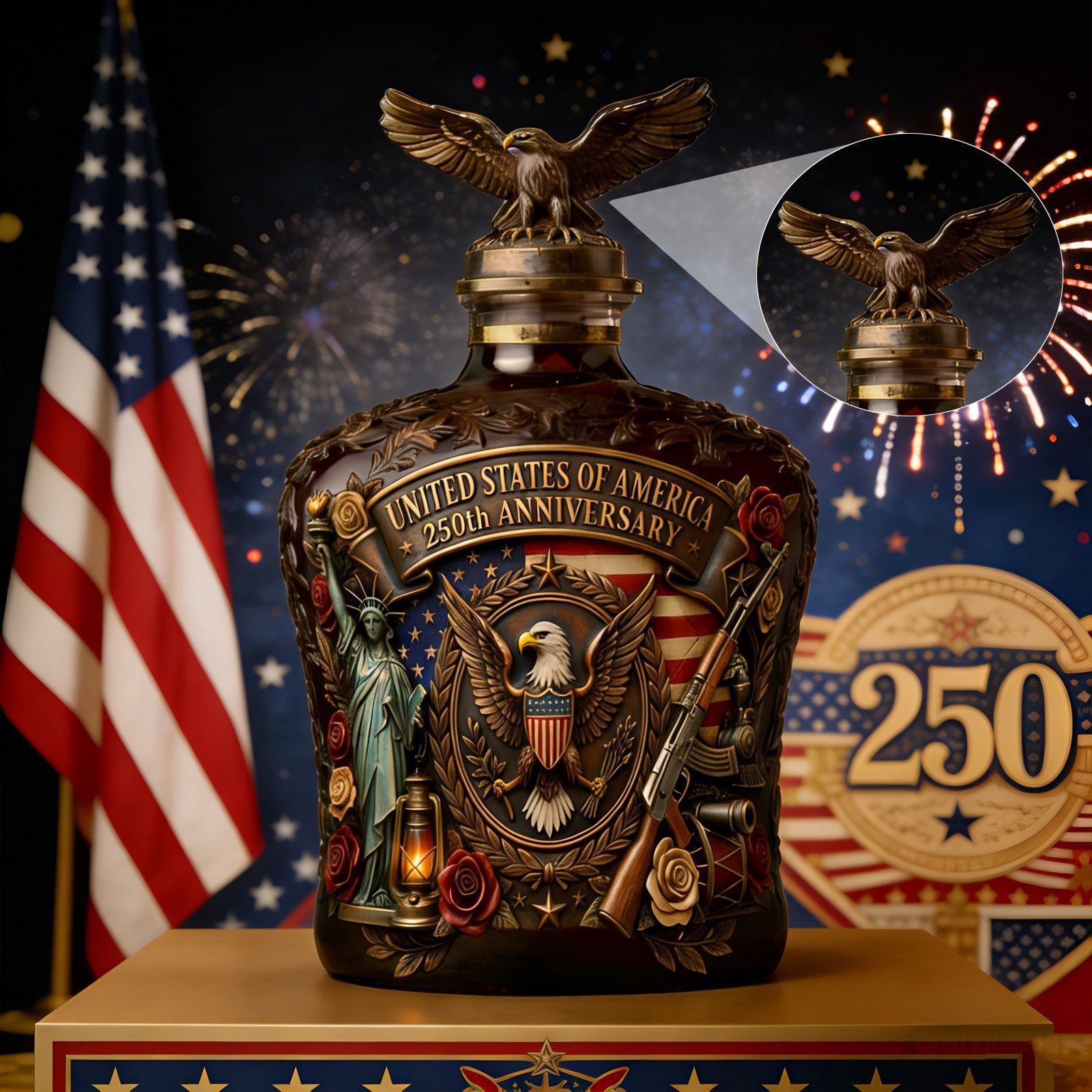 ヴィンテージアメリカンフリーダムイーグルウイスキーデカンター - Vintage Collectible Liquor Bottles のレビューと価格