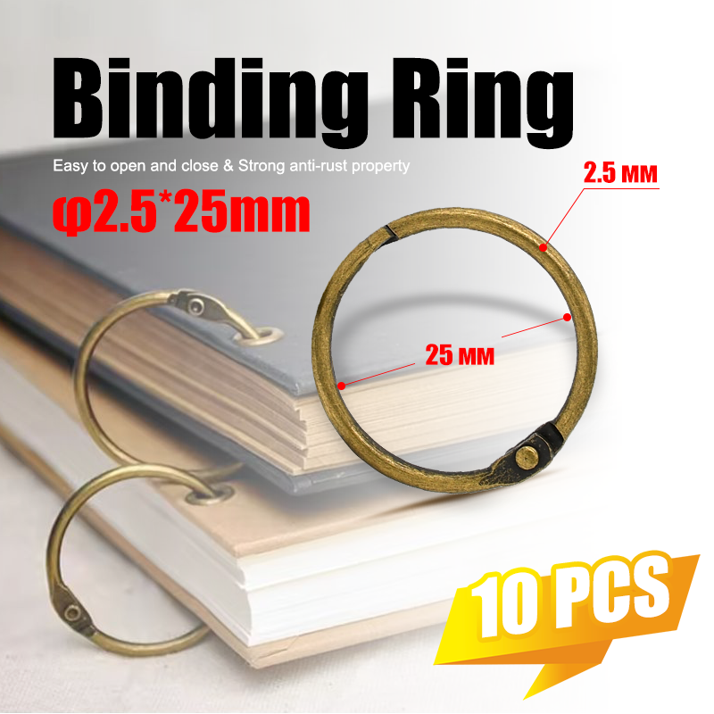 10個入り ヴィンテージ真鍮製 25mm バインダーリング  - Vintage Collectible Books のレビューと価格